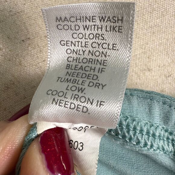 J. Jill Aqua Green/Blue Short Sleeve Shirttail Tee Sz XL, Casual, Pima Cotton - Picture 10 of 11